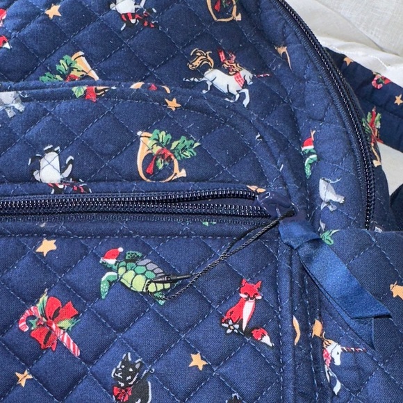 Vera Bradley Christmas Snow Globe Motif Small Backpack w/Holiday Characters NWOT - Picture 13 of 16